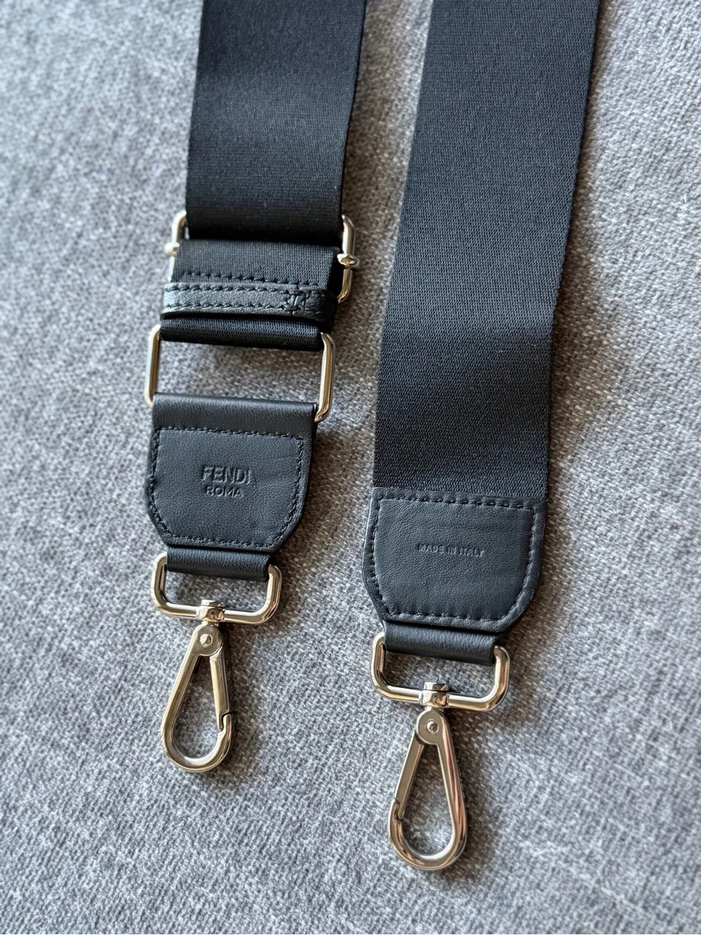 Fendi Black Leather Embossed FF Logo Crossbody Bag